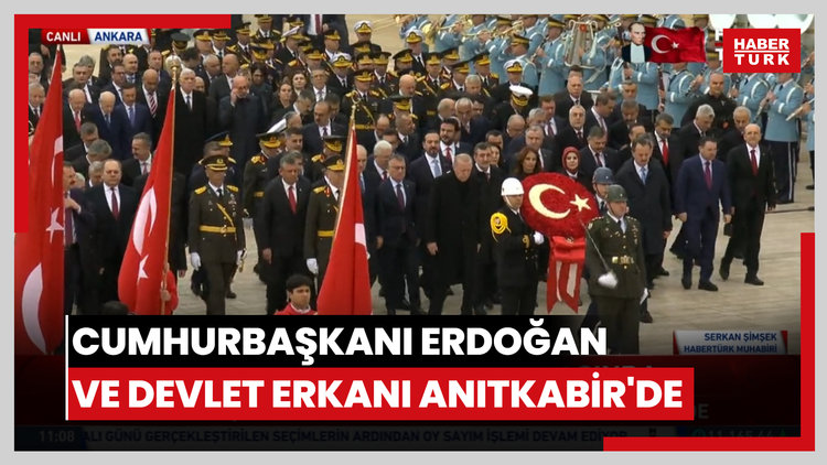 Cumhurbaşkanı Erdoğan ve devlet erkanı Anıtkabir'de