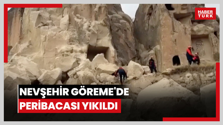 Nevşehir Göreme'de peribacası yıkıldı